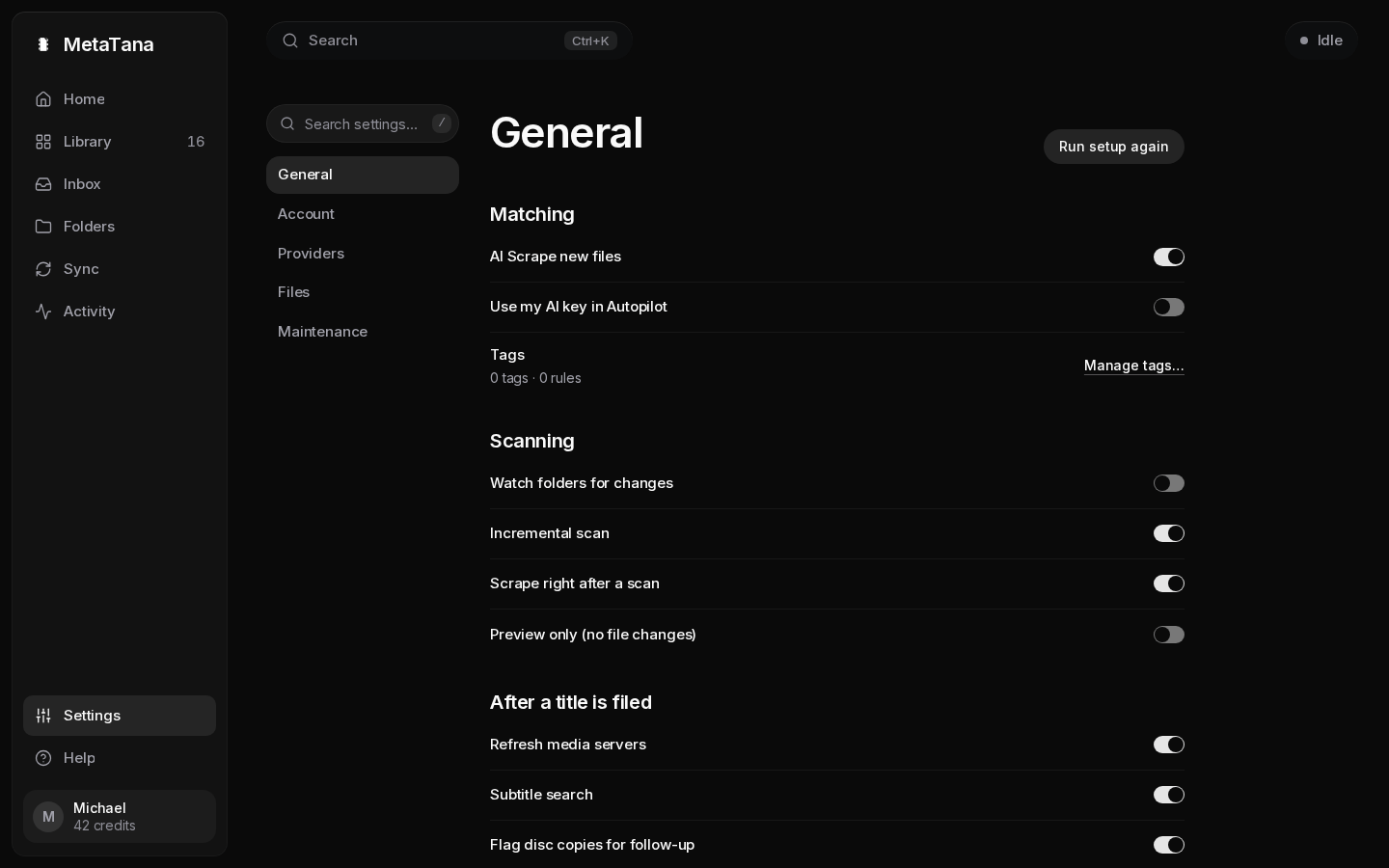 Settings › Maintenance with the Advanced group: MCP, Webhooks, API key, and Command-line tool.